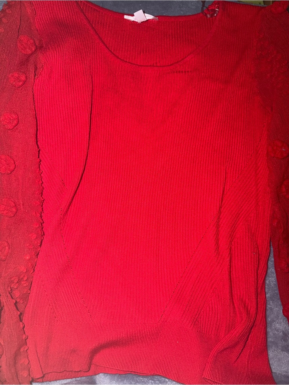 No Boundaries Bright Red Ribbed Sweater